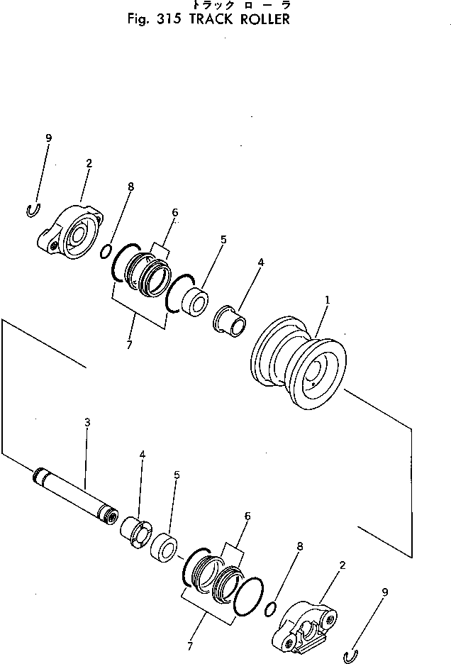 Komatsu parts book diagram for PC30-3 S/N 2601-UP: TRACK ROLLER