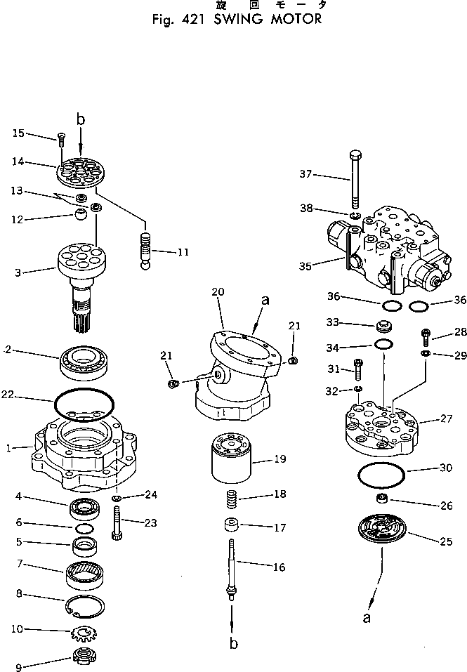 Komatsu parts book diagram for PC30-3 S/N 2601-UP: SWING MOTOR