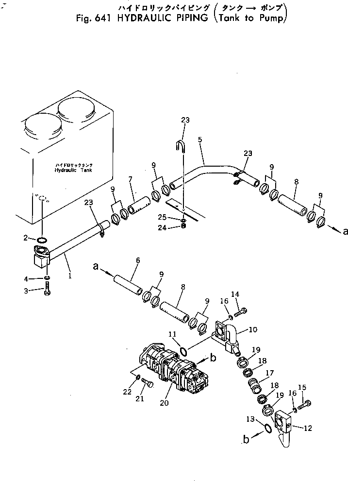 Komatsu parts book diagram for PC30-3 S/N 2601-UP: HYDRAULIC PIPING (TANK TO PUMP)