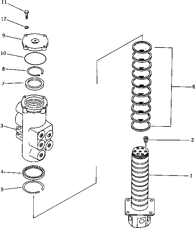 Komatsu parts book diagram for PC30-6 S/N 10001-UP: SWIVEL JOINT (FOR POWER TILT MECHANICAL ANGLE DOZER)(#13025-)