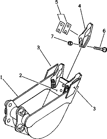 Komatsu parts book diagram for PC30-6 S/N 10001-UP: BUCKET 0.05M3 (MINI 0.09M3) WIDTH 300MM