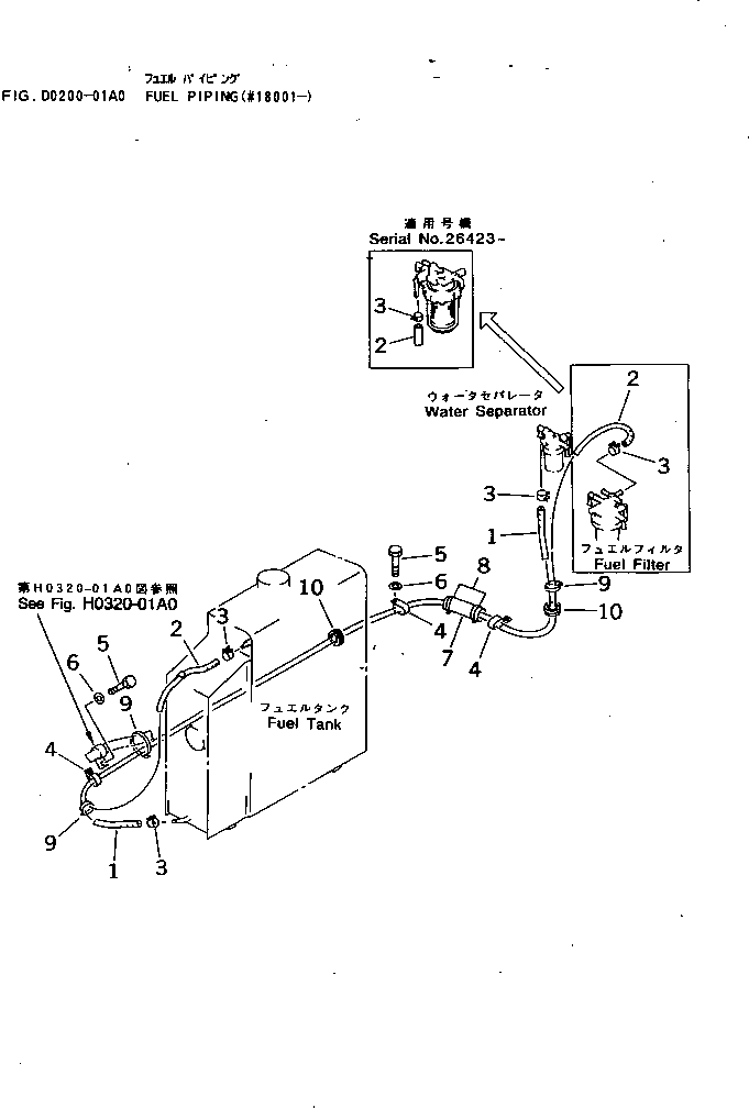 Excavators Komatsu / PC30-7 S/N 18001-UP(pc30-7r) / FUEL PIPING(090020 : D0200-01A0)