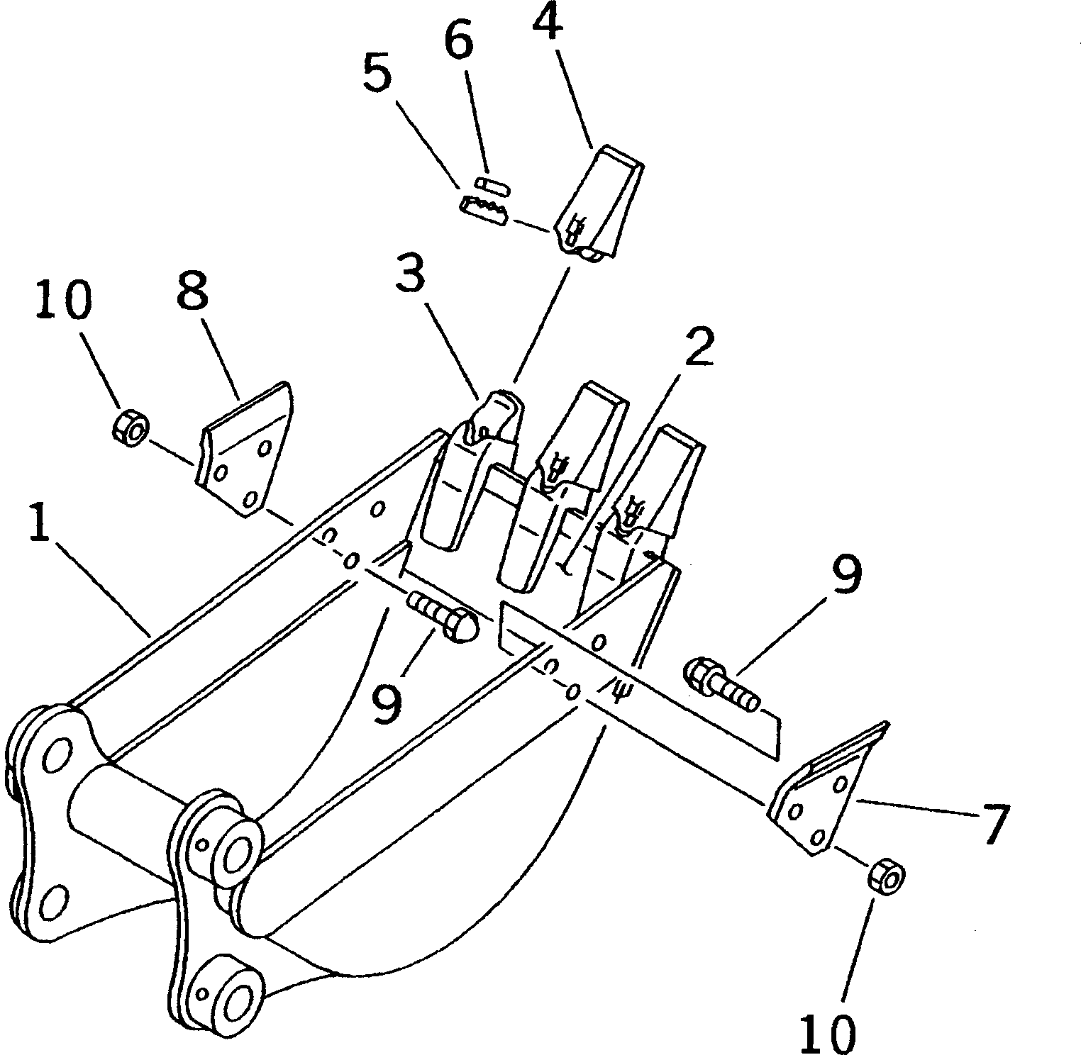Excavators Komatsu / PC30-7 S/N 18001-UP(pc30-7r) / BUCKET (VERTICAL PIN TYPE ? WITHOUT ADJUSTER)(#26423-)(510100 : Z0700-01A1)