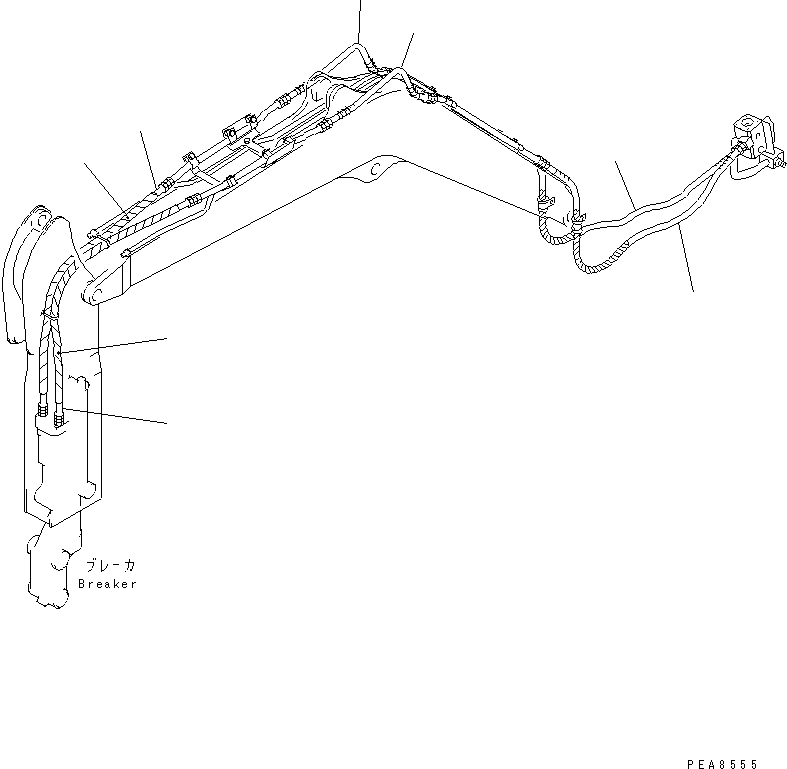 Excavators Komatsu / PC30-7 S/N 18001-UP(pc30-7r) / BREAKER WORK EQUIPMENT HOSE(#26423-)(510050 : Z0300-21A0)