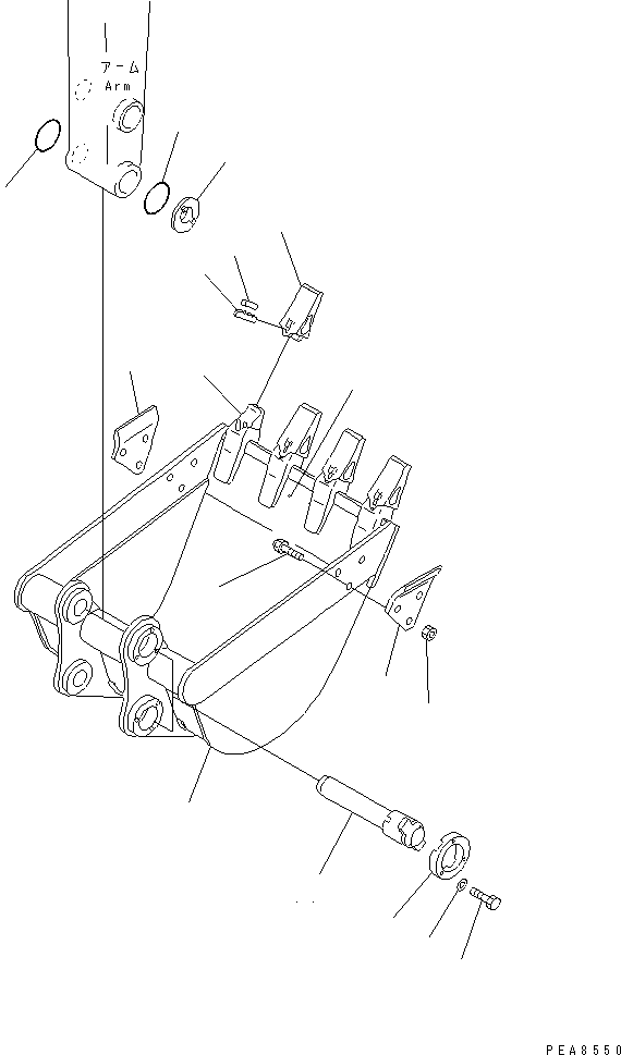 Excavators Komatsu / PC30-7 S/N 18001-UP(pc30-7r) / BUCKET (VERTICAL PIN TYPE ? WITH ADJUSTER)(#26423-)(510090 : Z0700-01A0)