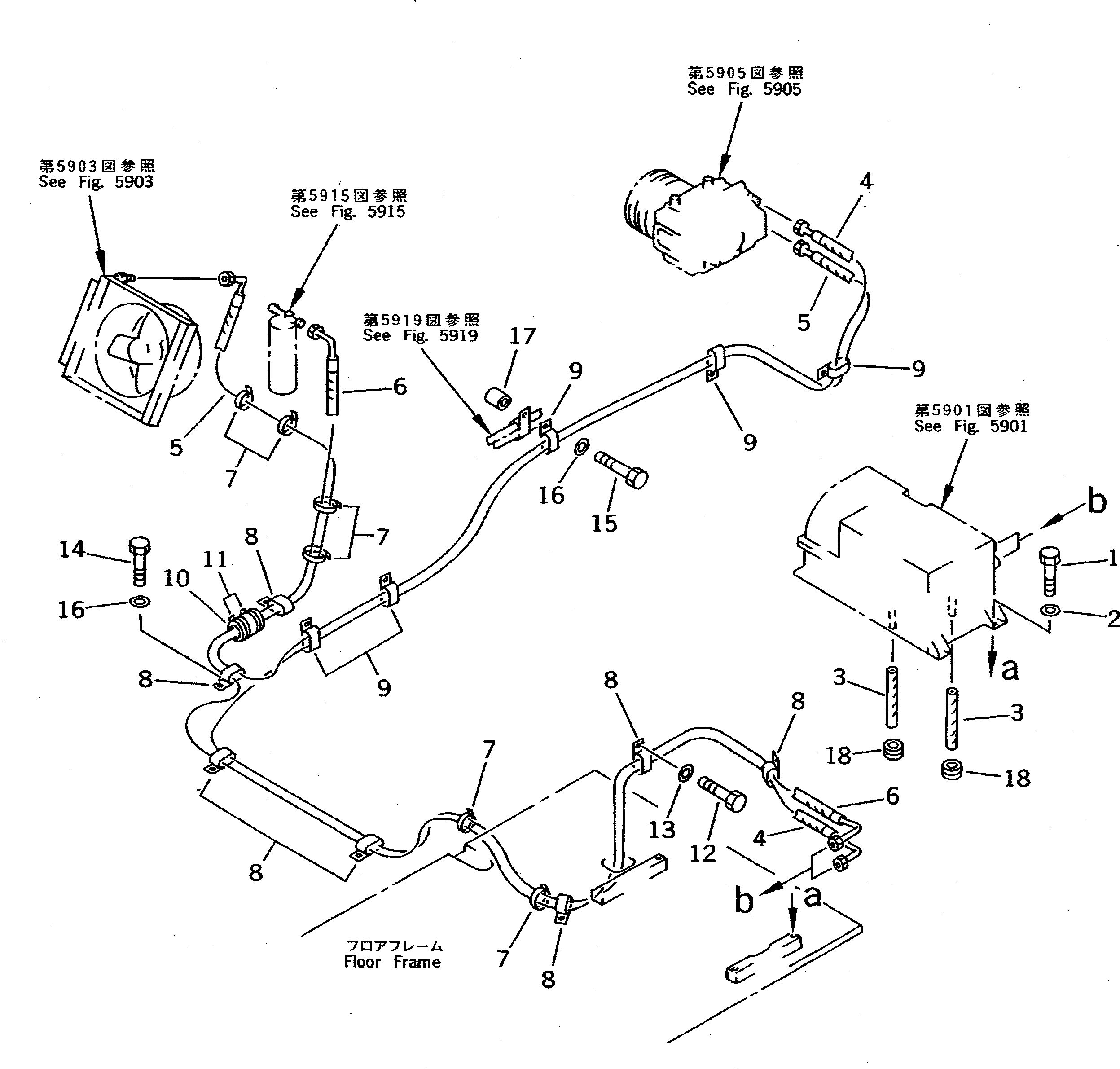 Excavators Komatsu / PC300 S/N 20001-UP (Mighty Spec)(pc300-0c) / AIR CONDITIONER PIPING (COOLING)(#20001-22629)(150720 : 5917)