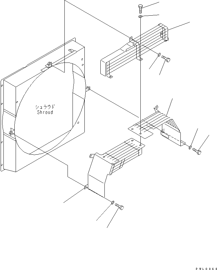 Komatsu parts book diagram for PC300-6Z S/N 30001-UP: FAN GUARD(#33001-)