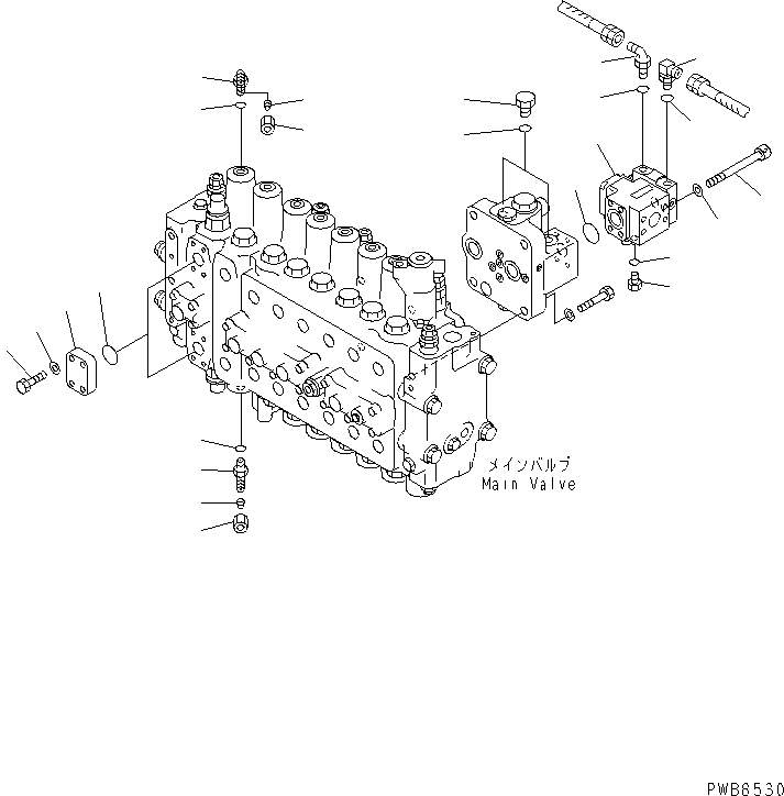Komatsu parts book diagram for PC300-6Z S/N 30001-UP: MAIN VALVE (PLUG)(#33001-)