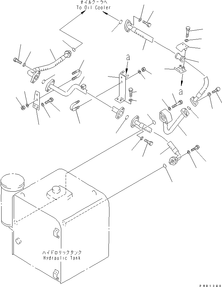 Komatsu parts book diagram for PC300-6Z S/N 30001-UP: OIL COOLER LINES