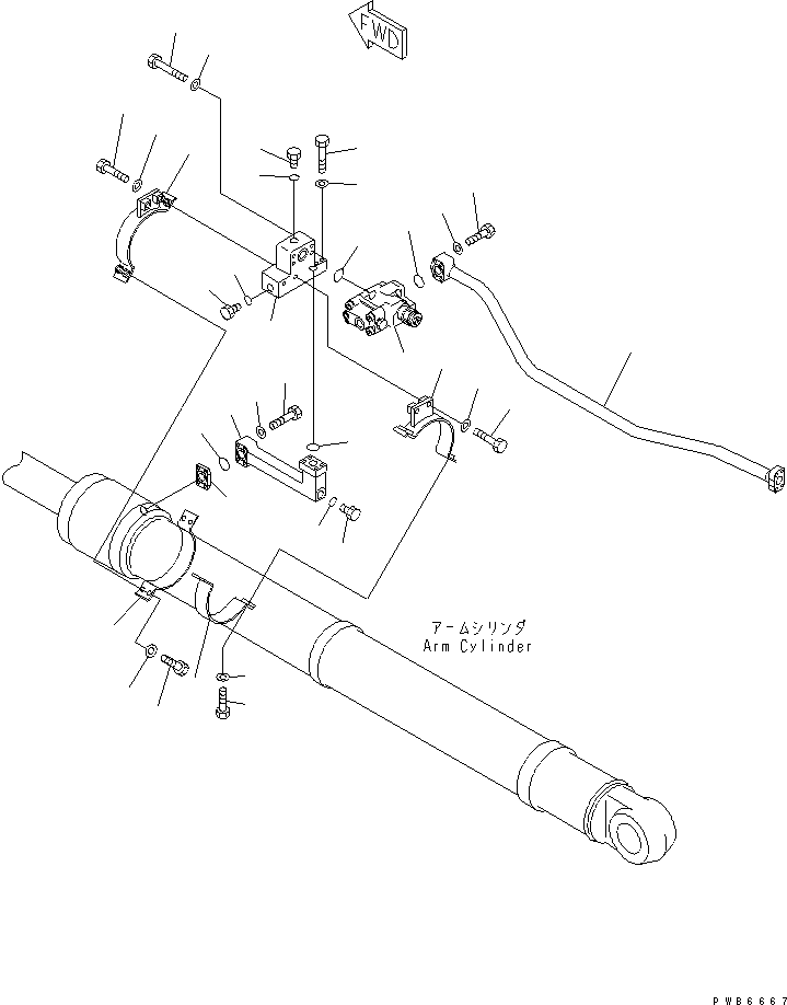 Komatsu parts book diagram for PC300-6Z S/N 30001-UP: DRIFT PRIVENTIVE (BOOM AND ARM) (LOCK VALVE)(#30638-)
