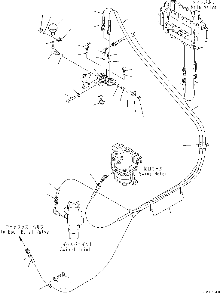 Komatsu parts book diagram for PC300-6Z S/N 30001-UP: SOLENOID VALVE (WITH BOOM BURST VALVE)(#33001-33465)