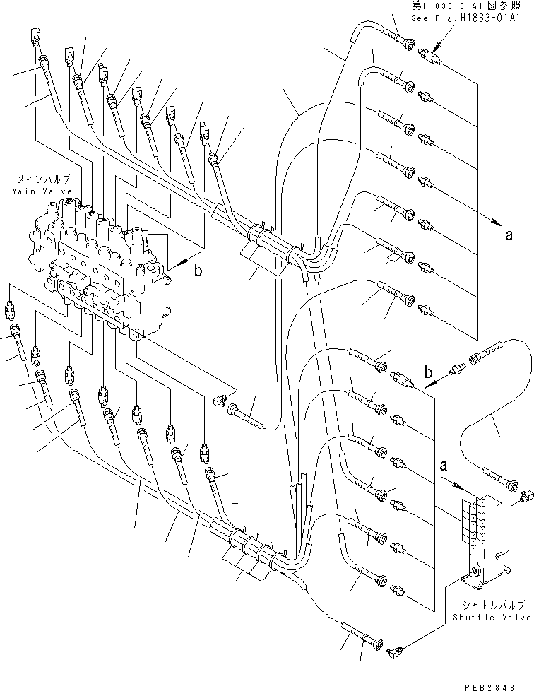 Komatsu parts book diagram for PC300-6Z S/N 30001-UP: PPC MAIN LINE (VALVE PPC LINE)(#30139-32999)