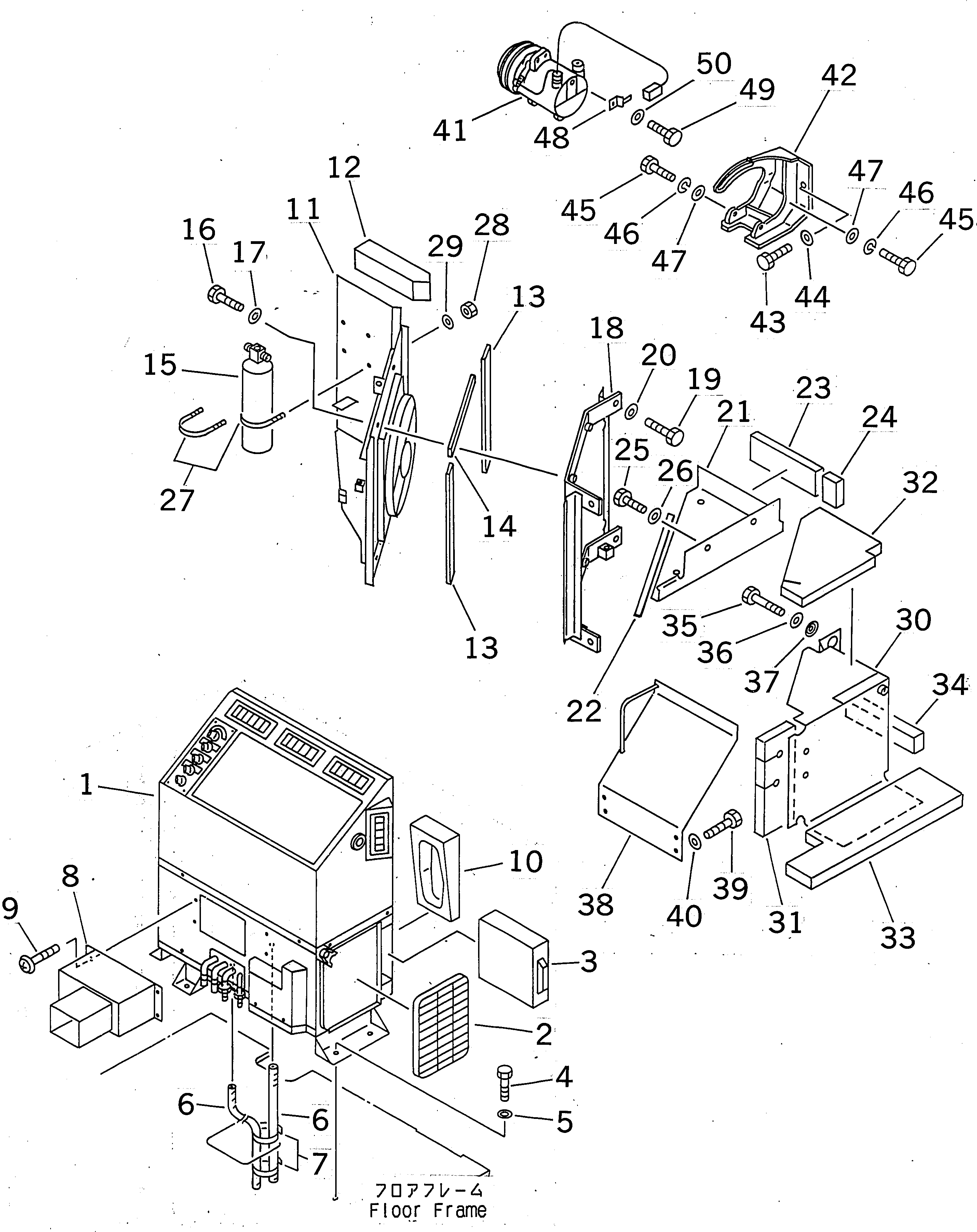 Komatsu parts book diagram for PC300-6Z S/N 30001-UP: AIR CONDITIONER (UNIT)(#30139-30637)
