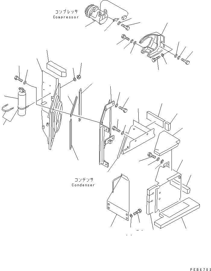 Komatsu parts book diagram for PC300-6Z S/N 30001-UP: AIR CONDITIONER (UNIT)(#30638-32999)