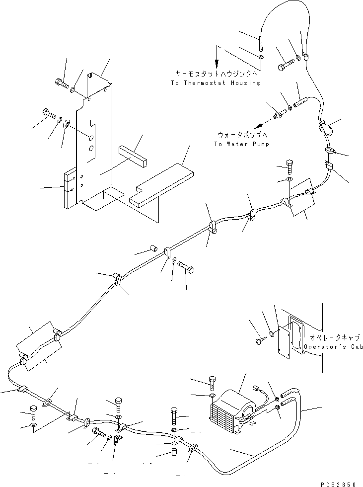 Komatsu parts book diagram for PC300-6Z S/N 30001-UP: CAR HEATER (2000 KCAL)(#30139-30637)