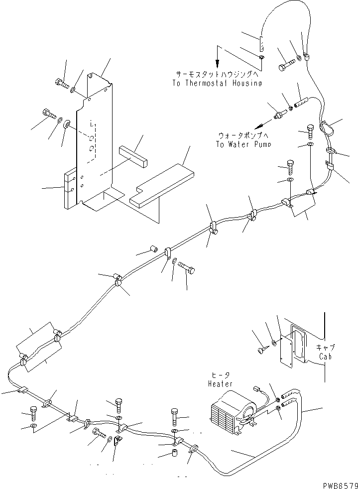 Komatsu parts book diagram for PC300-6Z S/N 30001-UP: CAR HEATER (2000 KCAL)(#33001-)