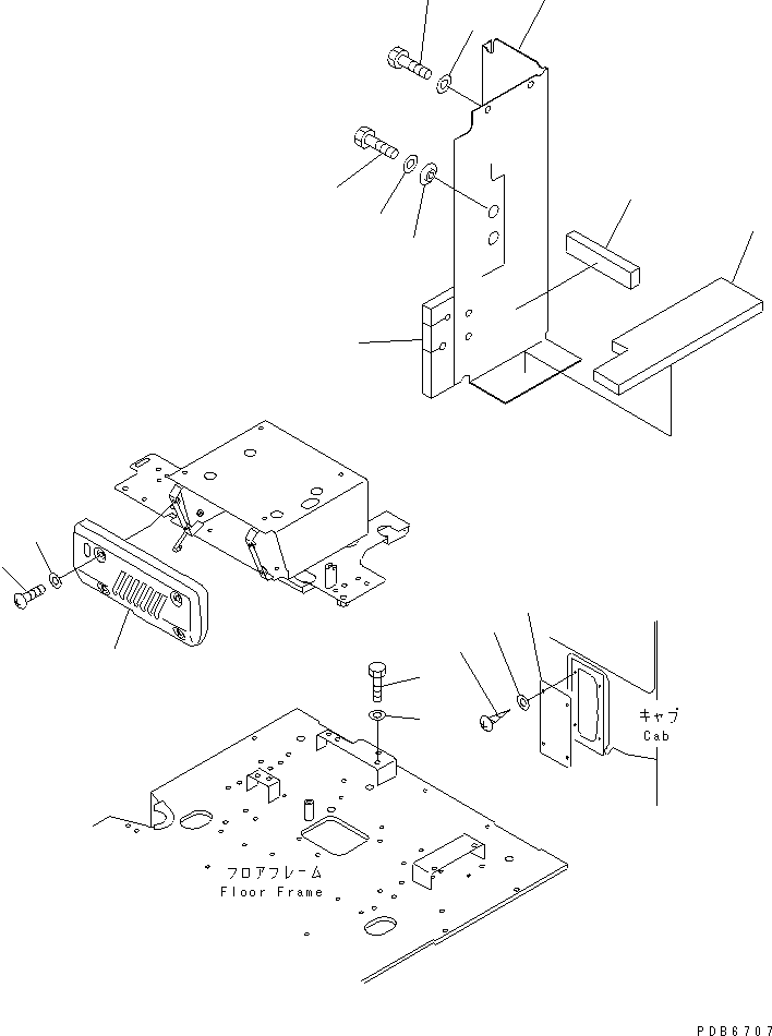 Komatsu parts book diagram for PC300-6Z S/N 30001-UP: HEATER LESS(#30850-32999)