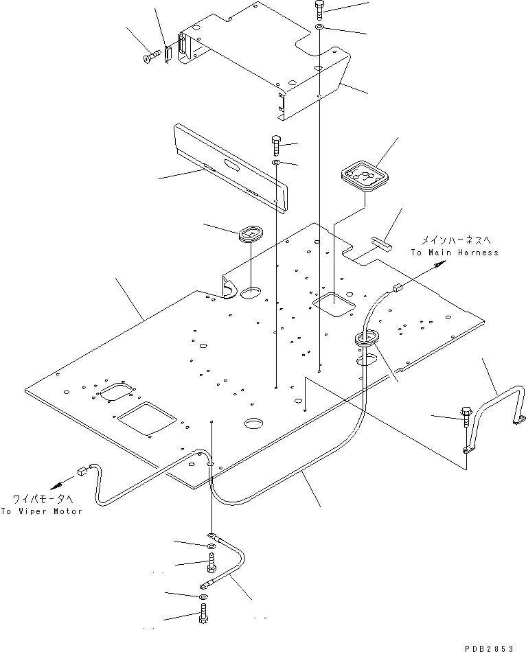Komatsu parts book diagram for PC300-6Z S/N 30001-UP: FLOOR FRAME (MECHANICAL GOVERNOR CONTROL)(#30139-30637)