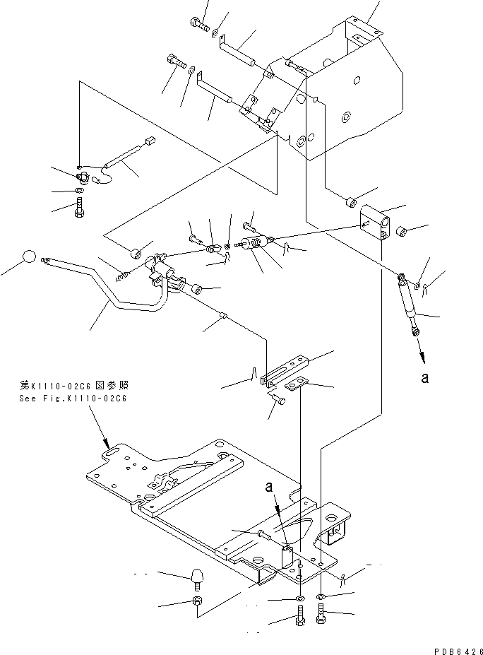 Komatsu parts book diagram for PC300-6Z S/N 30001-UP: FLOOR FRAME (LEFT STAND) (STAND)(#30638-32999)