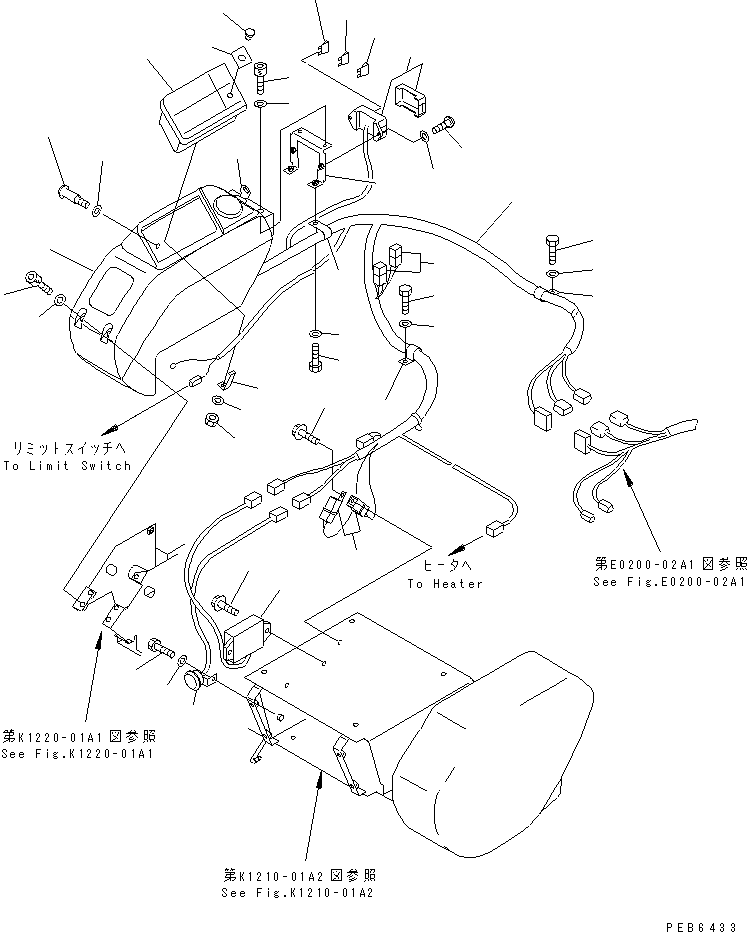Komatsu parts book diagram for PC300-6Z S/N 30001-UP: FLOOR FRAME (RIGHT STAND) (PANEL AND HARNESS)(#30638-32999)