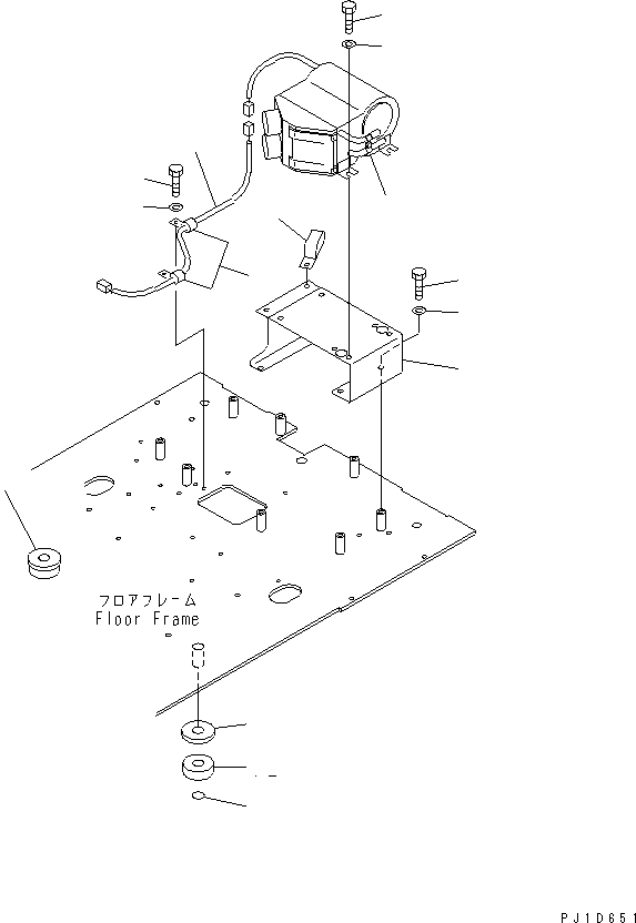 Komatsu parts book diagram for PC300-6Z S/N 30001-UP: FLOOR FRAME (HEATER AND CUSHION) (LARGE CAPACITY)(#34110-)