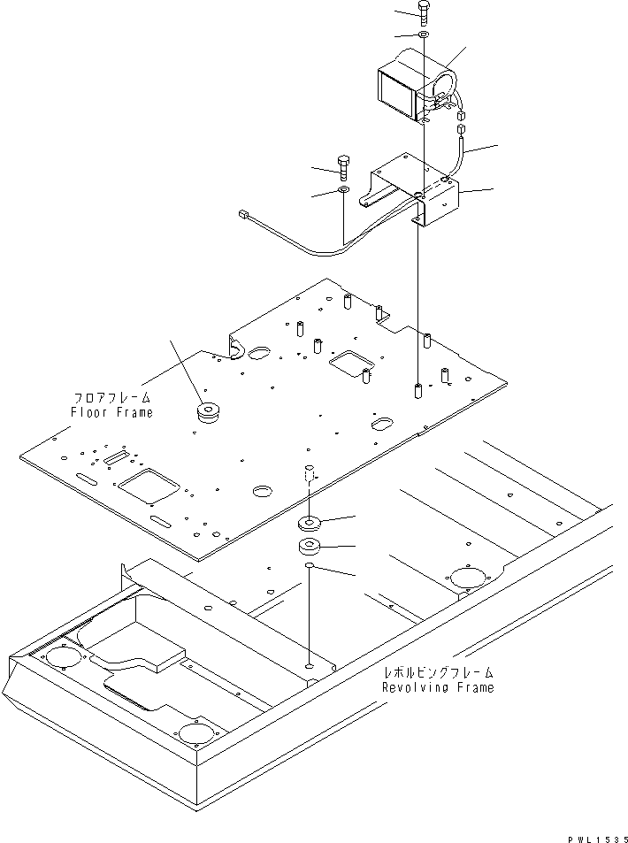 Komatsu parts book diagram for PC300-6Z S/N 30001-UP: FLOOR FRAME (HEATER AND CUSHION)(#33416-34079)