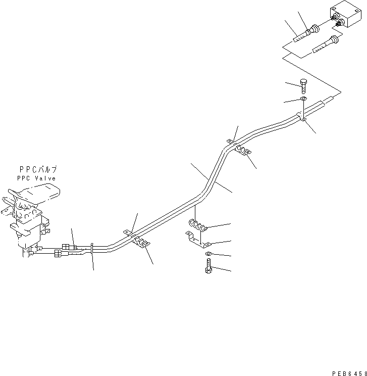 Komatsu parts book diagram for PC300-6Z S/N 30001-UP: FLOOR FRAME (ATTACHMENT PPC LINE) (PPC) (1 ACTUATOR)(#30638-32999)