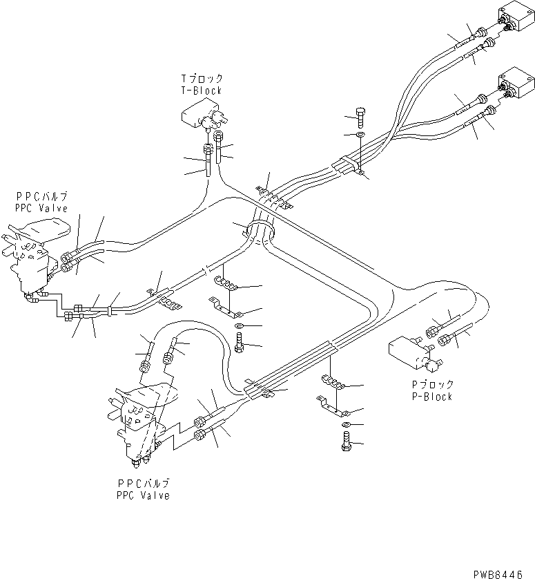 Komatsu parts book diagram for PC300-6Z S/N 30001-UP: FLOOR FRAME (ATTACHMENT PPC LINE) (PPC) (2 ACTUATOR)(#33001-33291)
