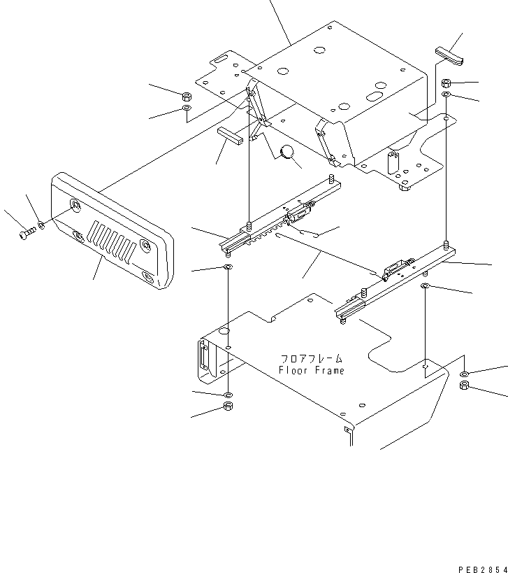Komatsu parts book diagram for PC300-6Z S/N 30001-UP: LEFT STAND (BASE)(#30139-30637)