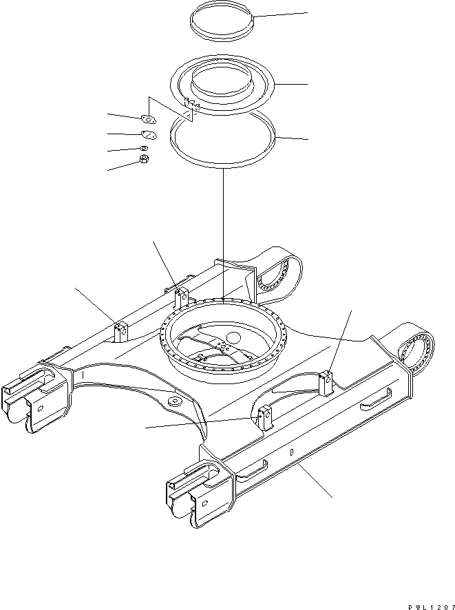 Komatsu parts book diagram for PC300-6Z S/N 30001-UP: TRACK FRAME (FOR UNDER COVER)(#33466-)