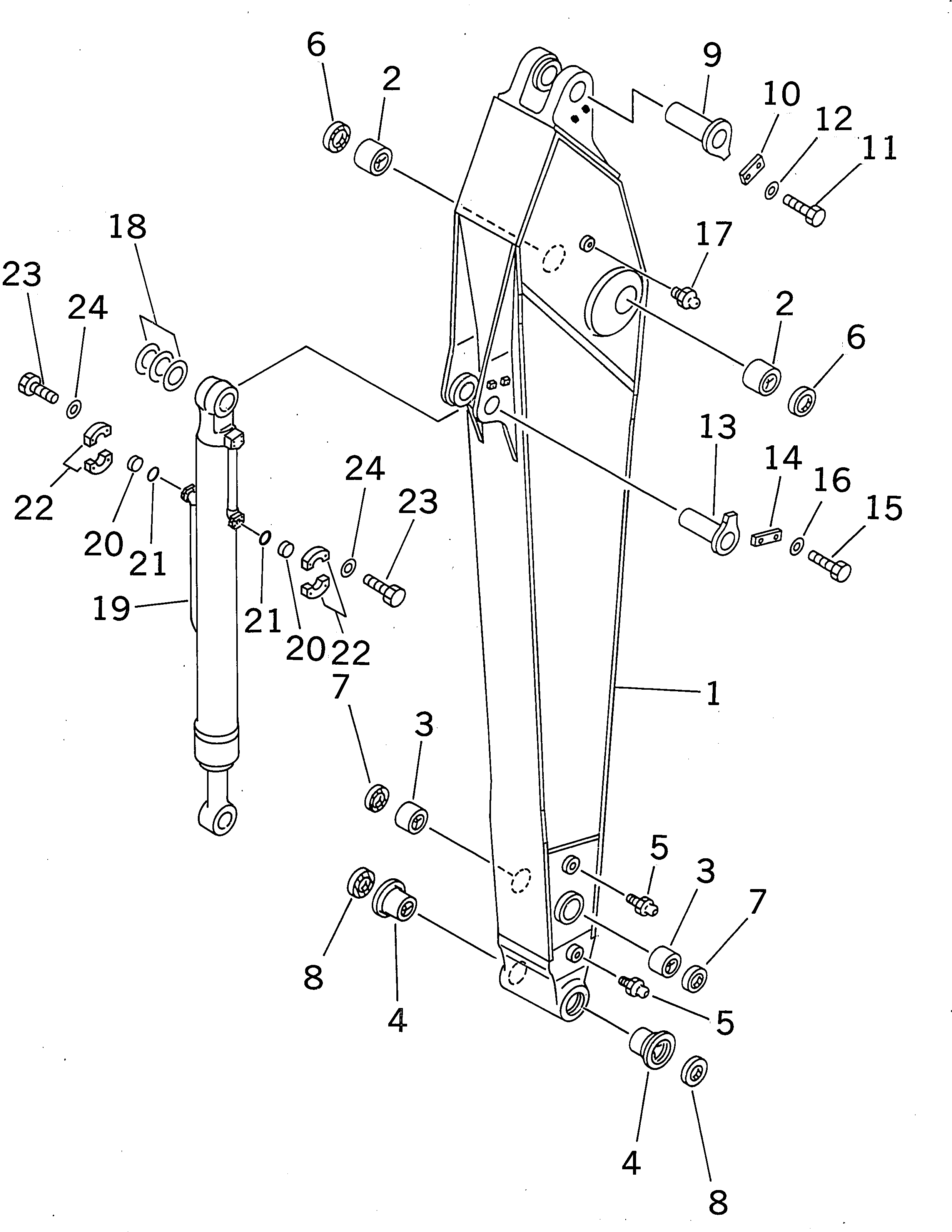 Komatsu parts book diagram for PC300-6Z S/N 30001-UP: ARM (3.2M) (ARM AND BUCKET CYLINDER) (FOR COMPONENT)
