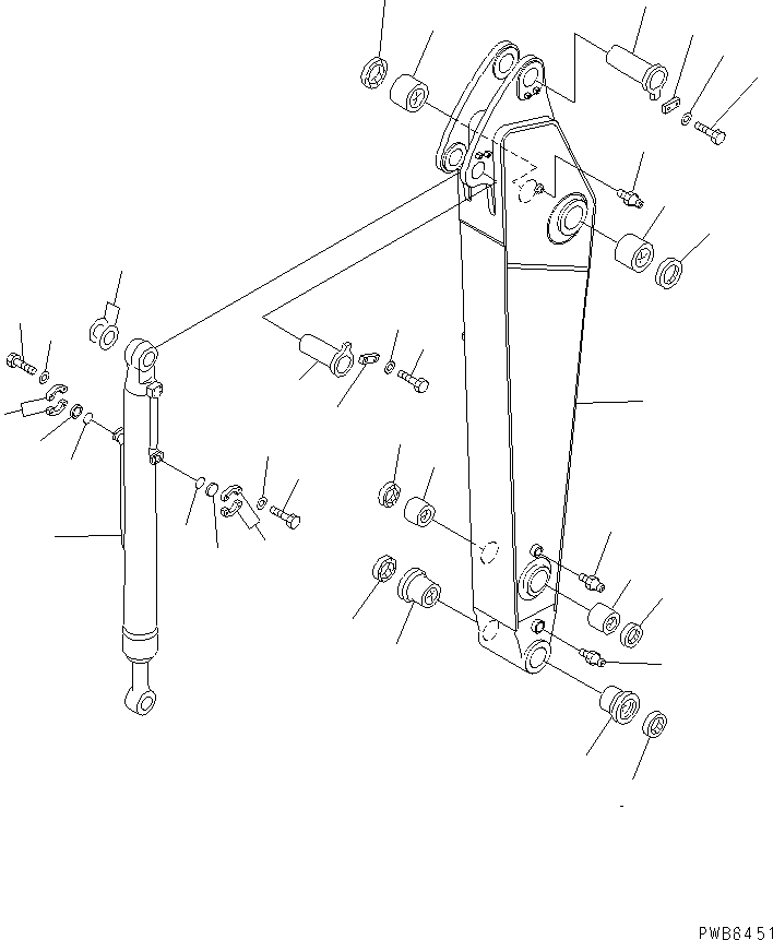 Komatsu parts book diagram for PC300-6Z S/N 30001-UP: ARM (2.55M) (ARM AND BUCKET CYLINDER) (FOR COMPONENT)