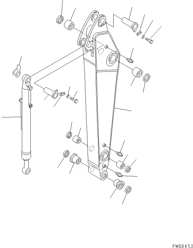Komatsu parts book diagram for PC300-6Z S/N 30001-UP: ARM (2.55M) (ARM AND BUCKET CYLINDER)