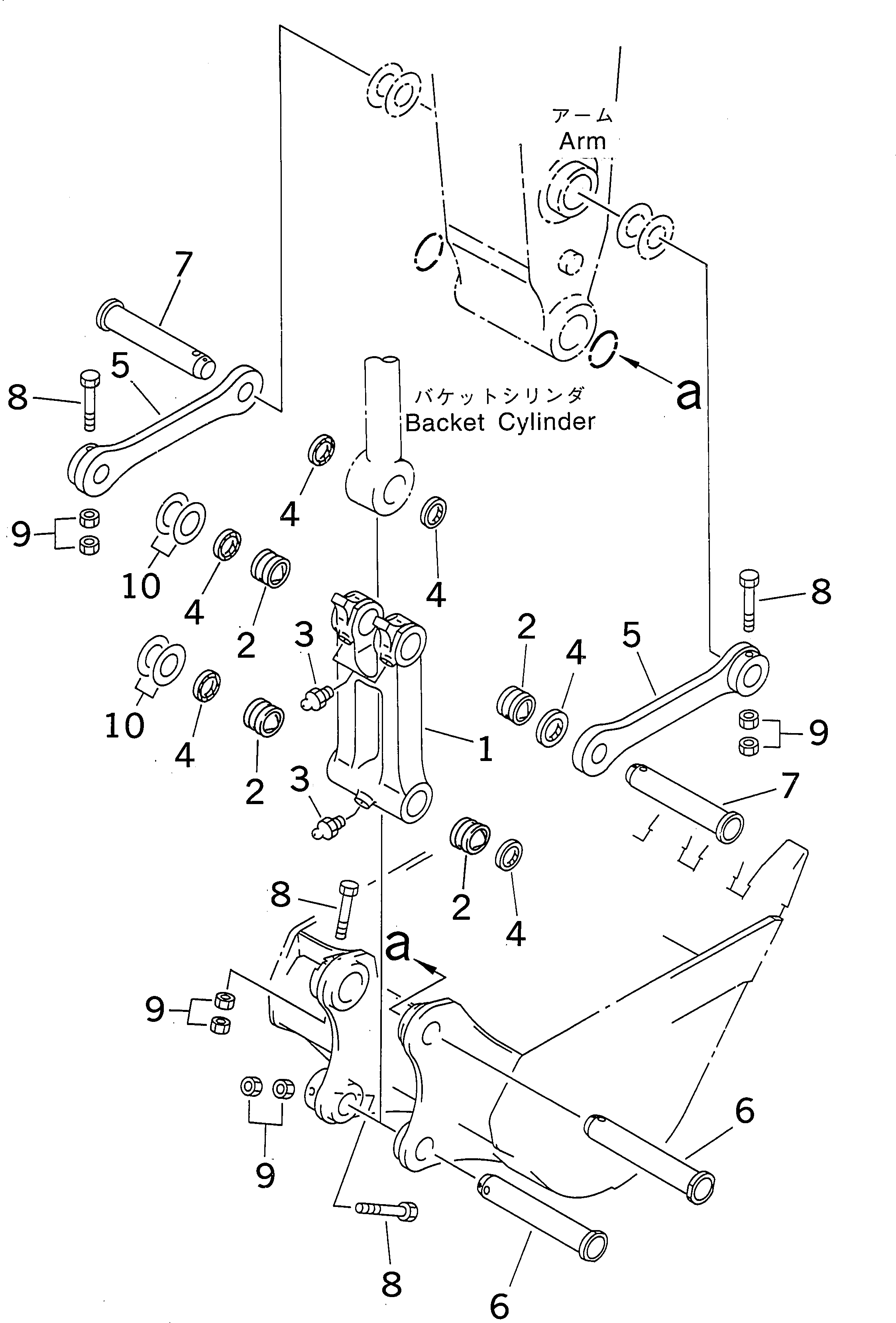 Komatsu parts book diagram for PC300-6Z S/N 30001-UP: ARM (BUCKET LINK)