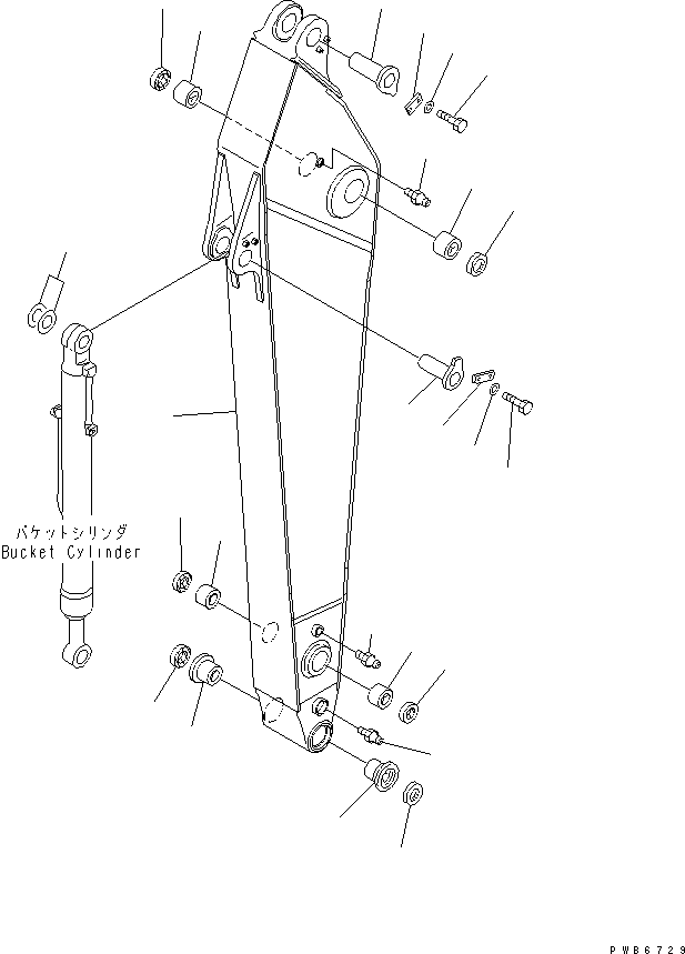 Komatsu parts book diagram for PC300-6Z S/N 30001-UP: ARM (3.2M) (ARM)