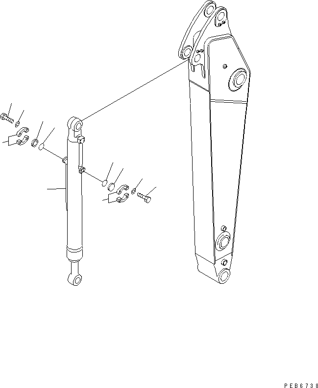 Komatsu parts book diagram for PC300-6Z S/N 30001-UP: BUCKET CYLINDER