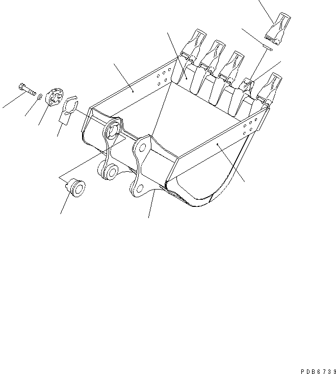 Komatsu parts book diagram for PC300-6Z S/N 30001-UP: BUCKET ? 1.2M3 ? 1340MM(#30296-)
