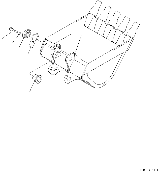 Komatsu parts book diagram for PC300-6Z S/N 30001-UP: BUCKET LESS PARTS(#30221-)