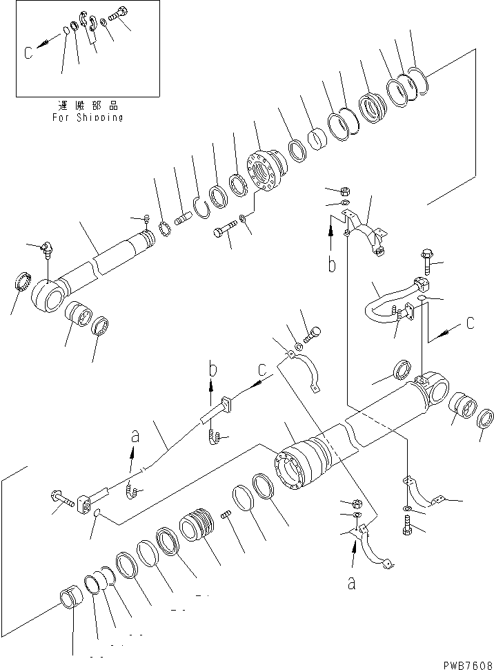 Komatsu parts book diagram for PC300-6Z S/N 30001-UP: ARM CYLINDER (FOR HEAVY DUTY BOOM)(#33001-)