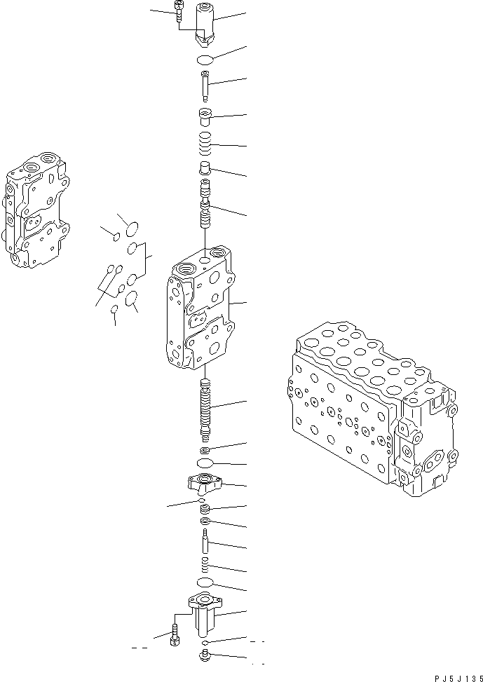 Komatsu parts book diagram for PC300-6Z S/N 30001-UP: MAIN VALVE (1-ACTUATOR) (11/12)(#30139-)