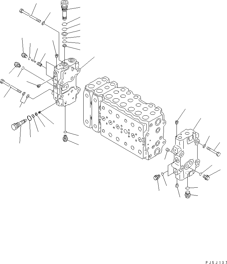 Komatsu parts book diagram for PC300-6Z S/N 30001-UP: MAIN VALVE (2-ACTUATOR) (4/15)(#30893-32999)
