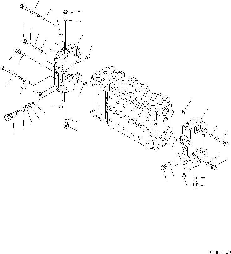 Komatsu parts book diagram for PC300-6Z S/N 30001-UP: MAIN VALVE (2-ACTUATOR) (4/15)(#33001-)