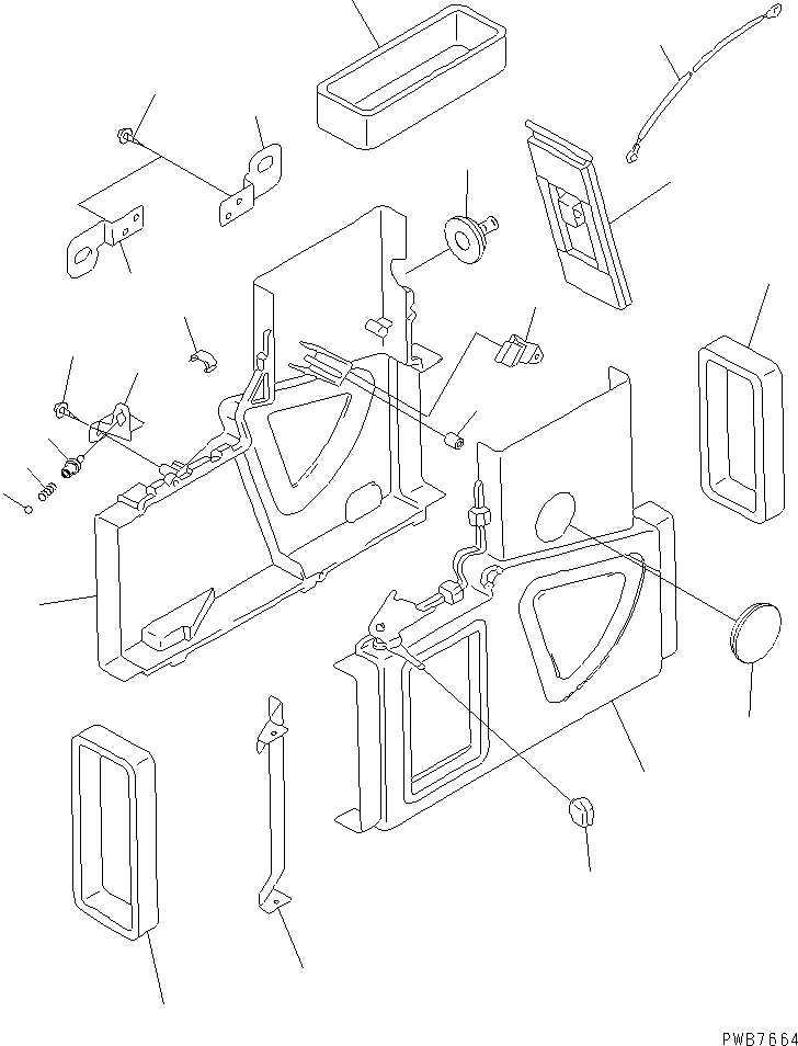 Komatsu parts book diagram for PC300-6Z S/N 30001-UP: BOX ASS'Y (AIR DAMPER CASE) (FOR AIR CONDITIONER)