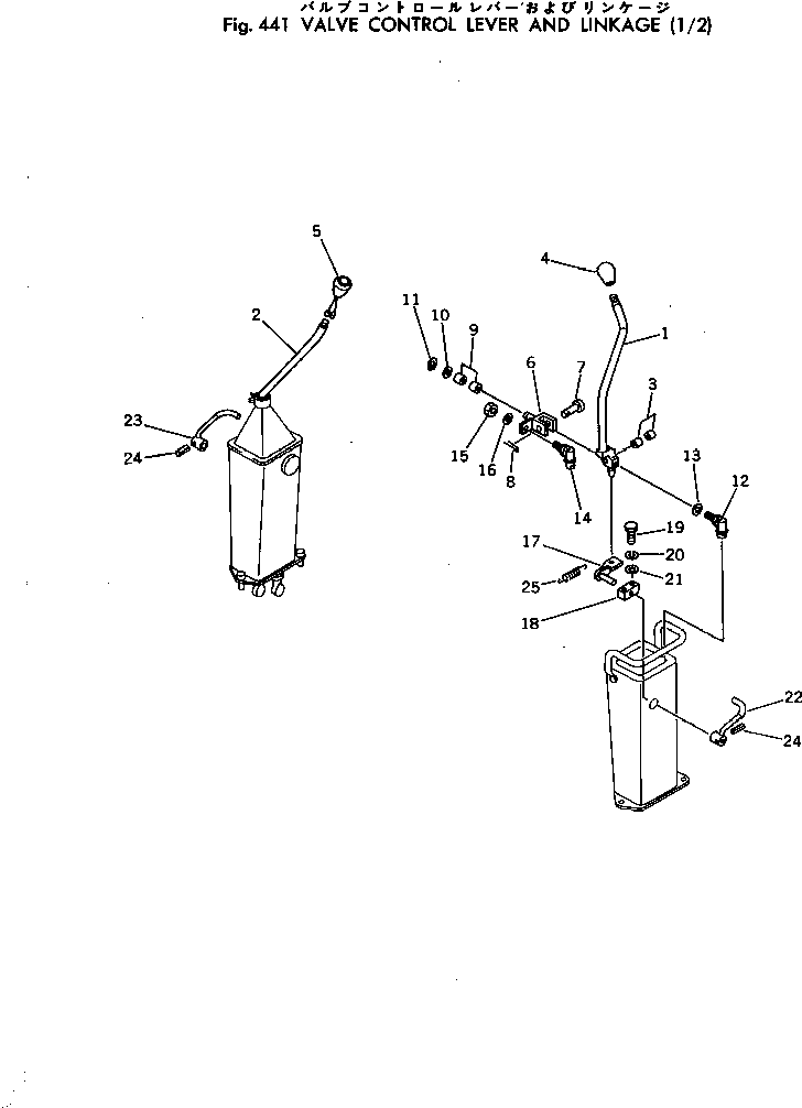 Excavators Komatsu / PC300-2 S/N 11001-UP(pc300-2c) / VALVE CONTROL LEVER AND LINKAGE (1/2)(120100 : 441)