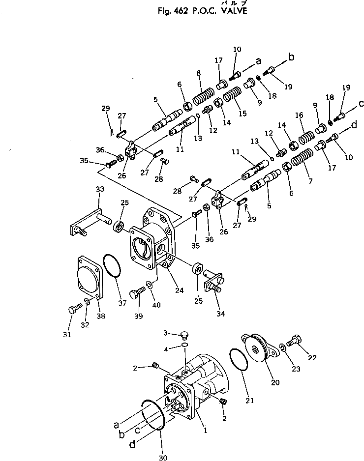 Excavators Komatsu / PC300-2 S/N 11001-UP(pc300-2c) / P.O.C. VALVE(120260 : 462)