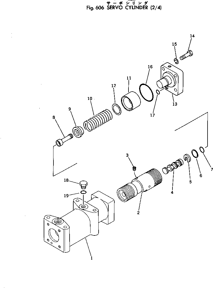 Excavators Komatsu / PC300-2 S/N 11001-UP(pc300-2c) / SERVO CYLINDER (2/4)(180060 : 606)