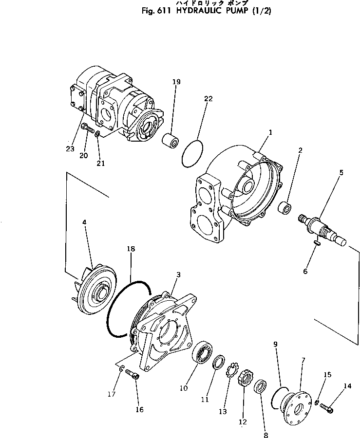 Excavators Komatsu / PC300-2 S/N 11001-UP(pc300-2c) / HYDRAULIC PUMP (1/2)(180090 : 611)