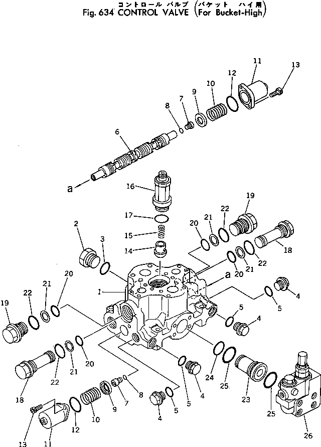 Excavators Komatsu / PC300-2 S/N 11001-UP(pc300-2c) / CONTROL VALVE (FOR BUCKET HIGH)(180240 : 634)