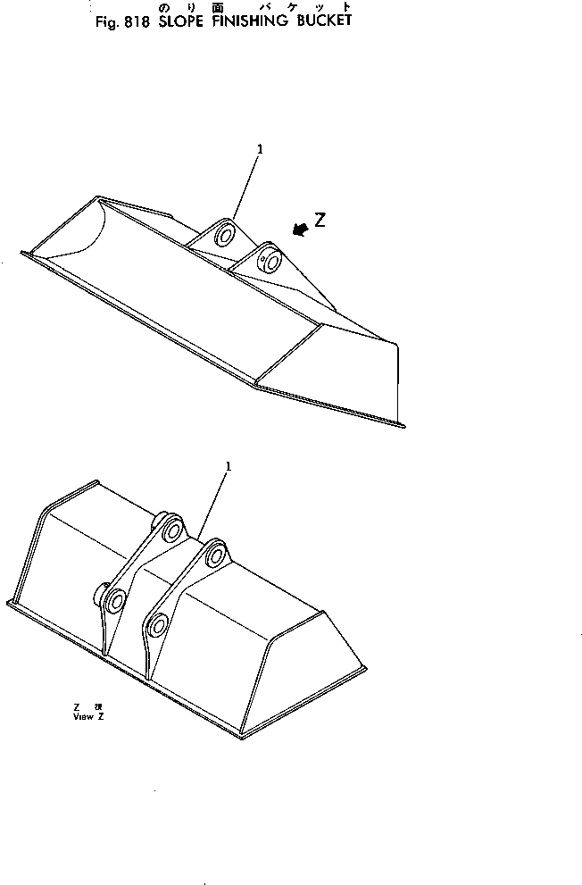 Excavators Komatsu / PC300-2 S/N 11001-UP(pc300-2c) / SLOPE FINISHING BUCKET(240130 : 818)