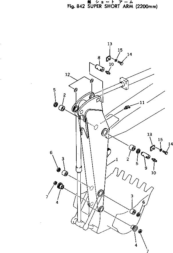 Excavators Komatsu / PC300-2 S/N 11001-UP(pc300-2c) / SUPER SHORT ARM (2200MM)(240230 : 842)